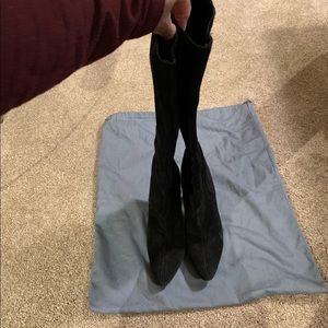 7 For All Mankind Black Suede Knee Boots...Sz 7